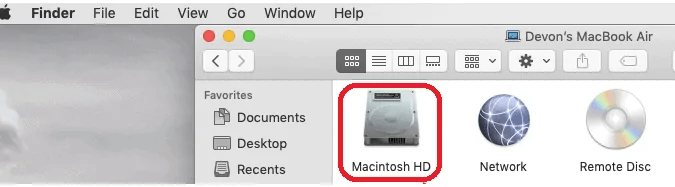 check for hidden files with mac